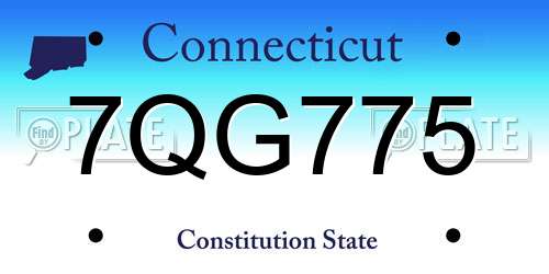 7QG775 Connecticut License Plate