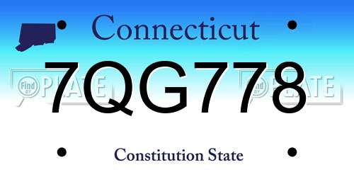 7QG778 Connecticut License Plate