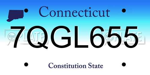 7QGL655 Connecticut License Plate