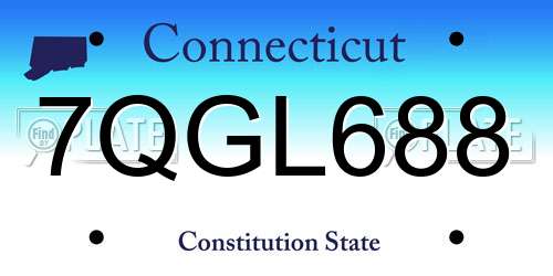 7QGL688 Connecticut License Plate