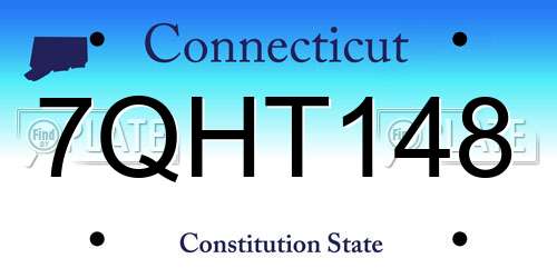 7QHT148 Connecticut License Plate