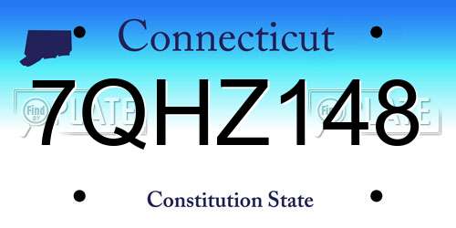 7QHZ148 Connecticut License Plate