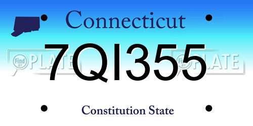 7QI355 Connecticut License Plate