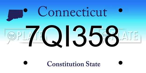 7QI358 Connecticut License Plate