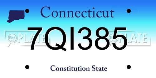 7QI385 Connecticut License Plate