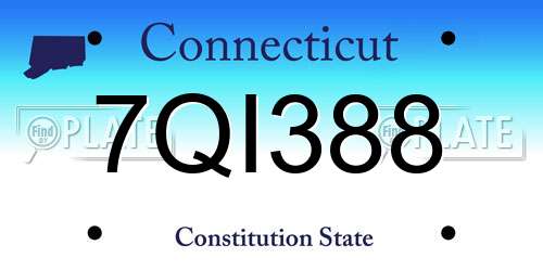7QI388 Connecticut License Plate
