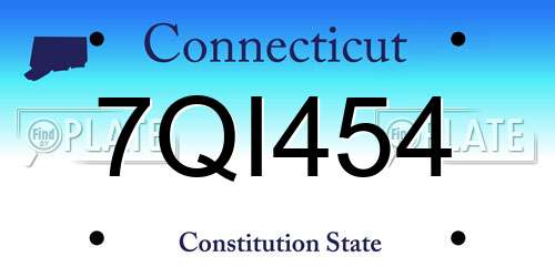 7QI454 Connecticut License Plate