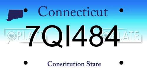 7QI484 Connecticut License Plate