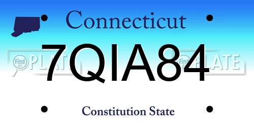 7QIA84 Connecticut License Plate