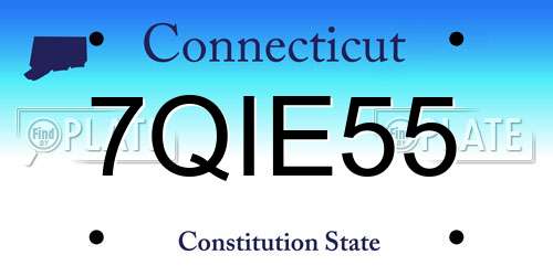 7QIE55 Connecticut License Plate