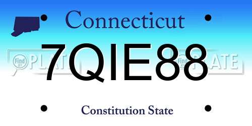 7QIE88 Connecticut License Plate
