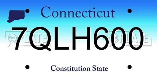 7QLH600 Connecticut License Plate