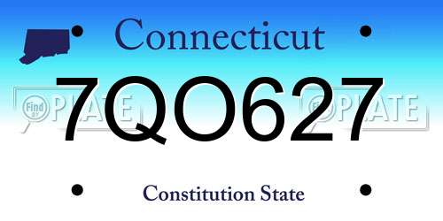 7QO627 Connecticut License Plate