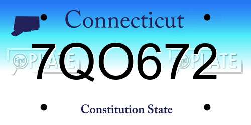 7QO672 Connecticut License Plate