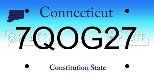 7QOG27 Connecticut License Plate