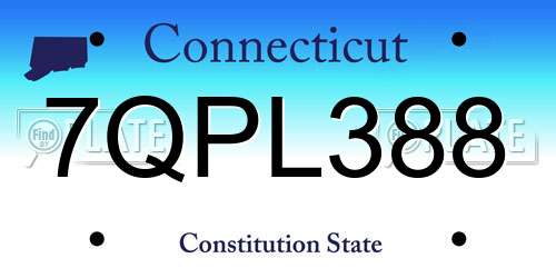7QPL388 Connecticut License Plate
