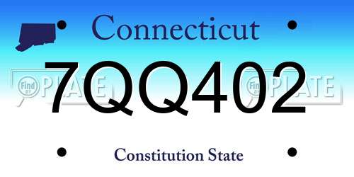 7QQ402 Connecticut License Plate