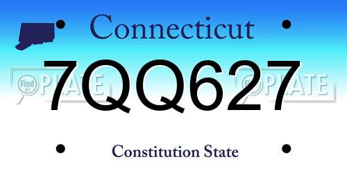 7QQ627 Connecticut License Plate