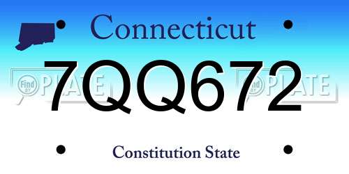 7QQ672 Connecticut License Plate