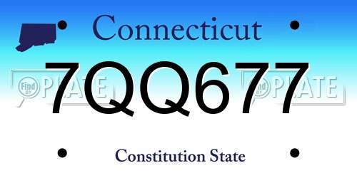 7QQ677 Connecticut License Plate