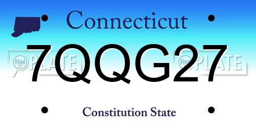 7QQG27 Connecticut License Plate