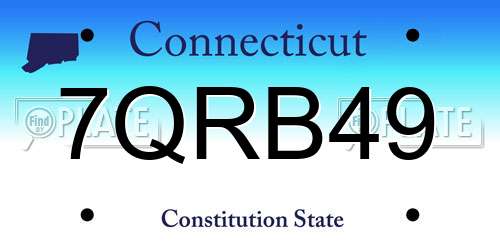 7QRB49 Connecticut License Plate