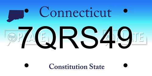 7QRS49 Connecticut License Plate