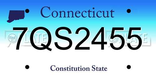 7QS2455 Connecticut License Plate