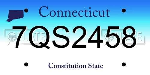 7QS2458 Connecticut License Plate