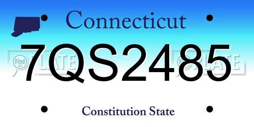 7QS2485 Connecticut License Plate