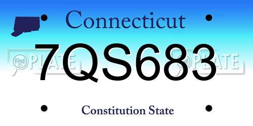 7QS683 Connecticut License Plate