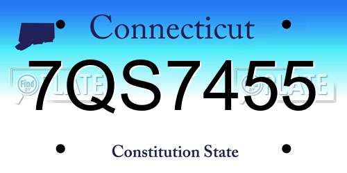 7QS7455 Connecticut License Plate