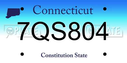 7QS804 Connecticut License Plate