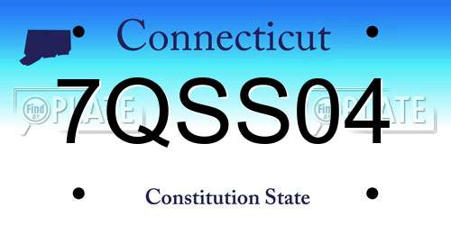 7QSS04 Connecticut License Plate