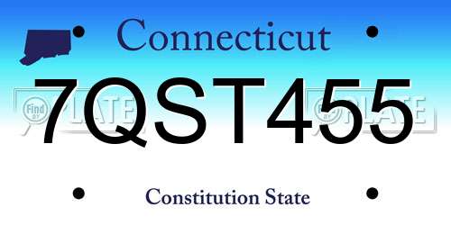 7QST455 Connecticut License Plate