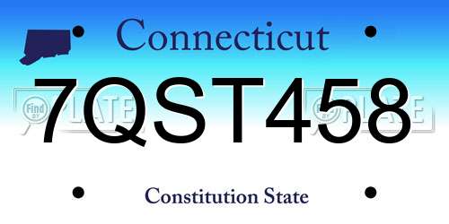 7QST458 Connecticut License Plate