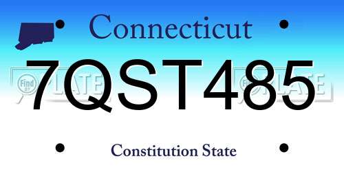 7QST485 Connecticut License Plate