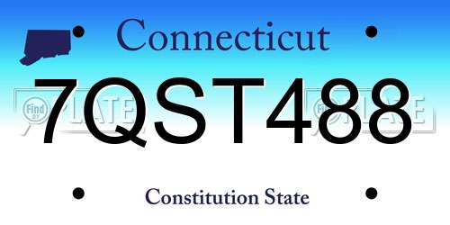 7QST488 Connecticut License Plate