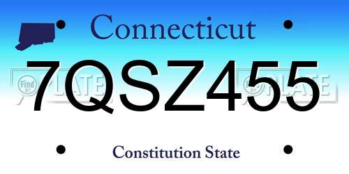 7QSZ455 Connecticut License Plate
