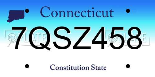 7QSZ458 Connecticut License Plate