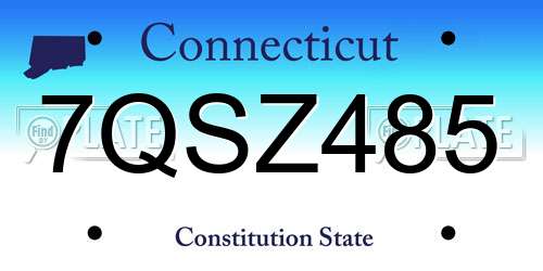 7QSZ485 Connecticut License Plate