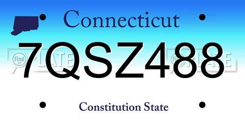 7QSZ488 Connecticut License Plate