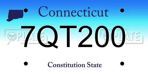 7QT200 Connecticut License Plate