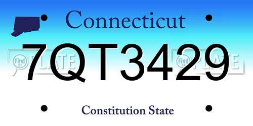 7QT3429 Connecticut License Plate