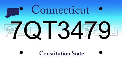 7QT3479 Connecticut License Plate