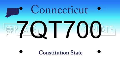 7QT700 Connecticut License Plate