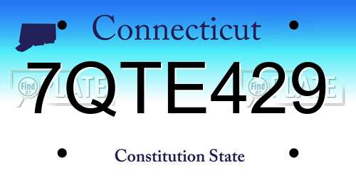7QTE429 Connecticut License Plate
