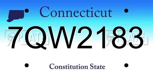 7QW2183 Connecticut License Plate