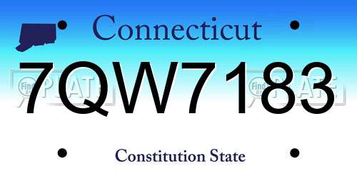7QW7183 Connecticut License Plate