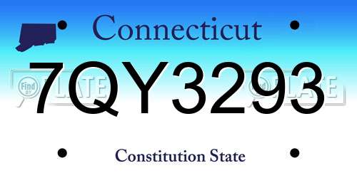 7QY3293 Connecticut License Plate